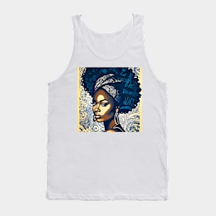 Graphical Colorful Portrait - African-American Woman Tank Top